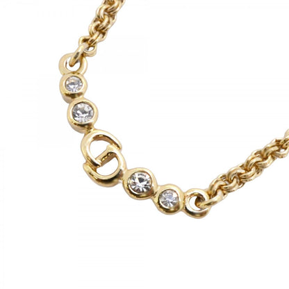 Dior Necklace CD Logo Gold Plated Rhinestone
