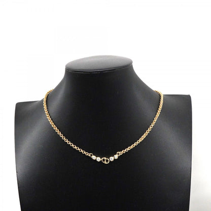 Dior Necklace CD Logo Gold Plated Rhinestone — view 6