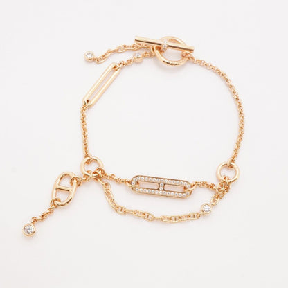 Hermes Bracelet Chaine D'ancre Chaos 18k Pink Gold Diamond — view 3