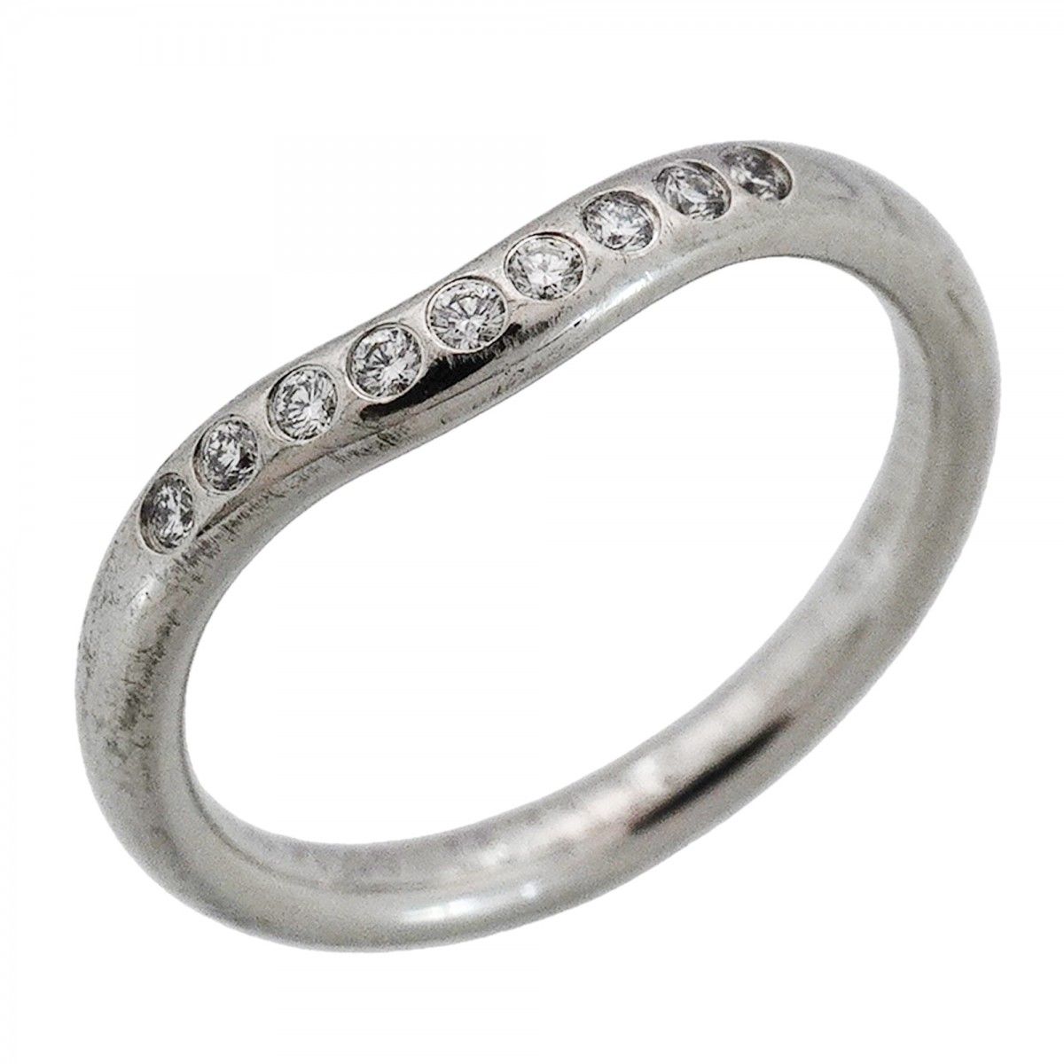 Tiffany & Co Ring T Cube Band Platinum Diamond