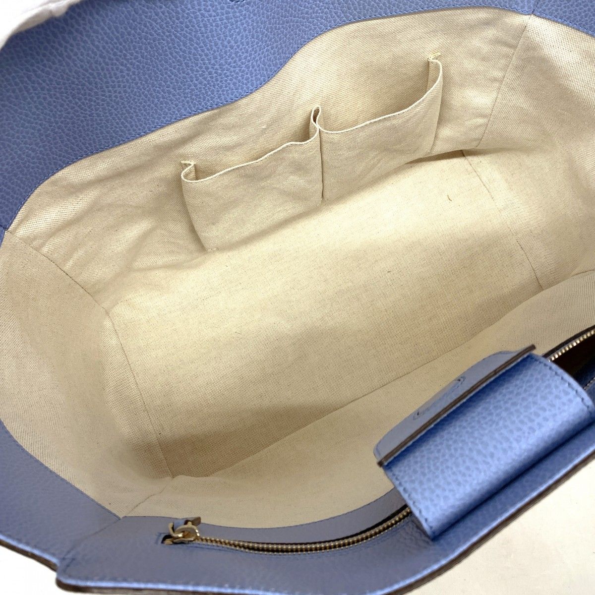 Gucci Tote Swing Leather Beige Blue Gold — view 4