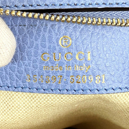 Gucci Tote Swing Leather Beige Blue Gold — view 5