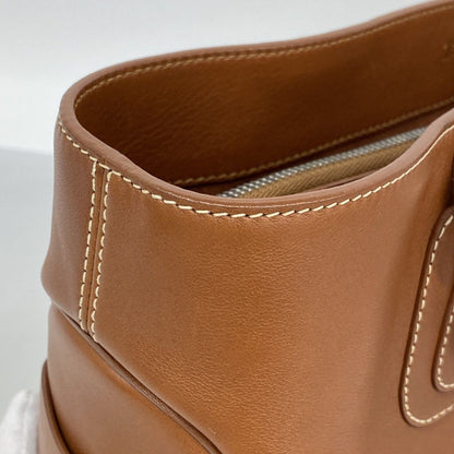 Celine Handbag Boogie Leather Brown Silver — view 8