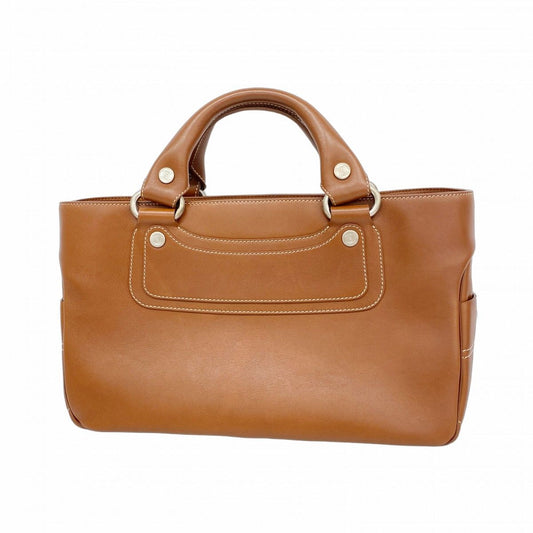 Celine Handbag Boogie Leather Brown Silver
