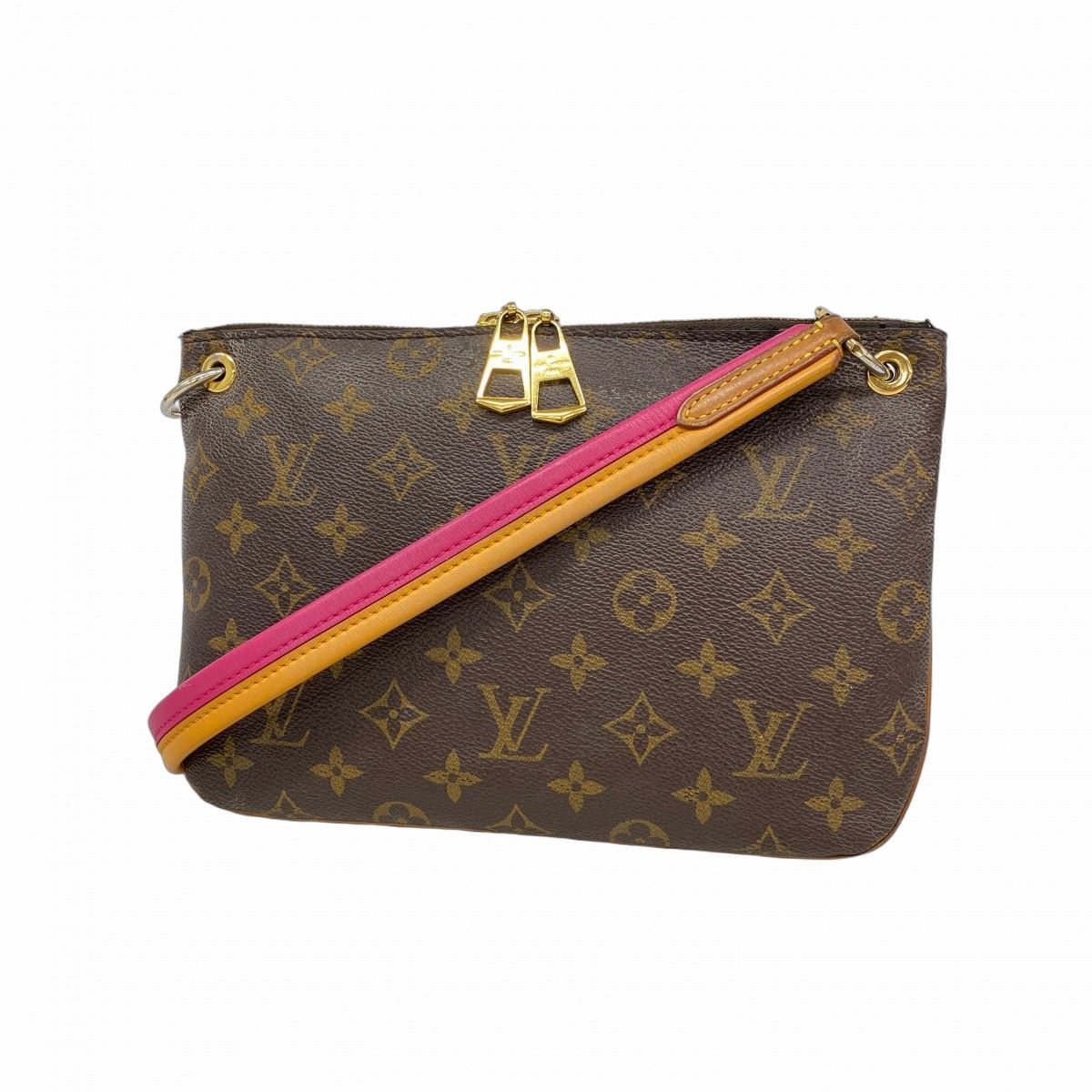 Louis Vuitton Shoulder Bag Monogram Loretta Brown Hot Pink