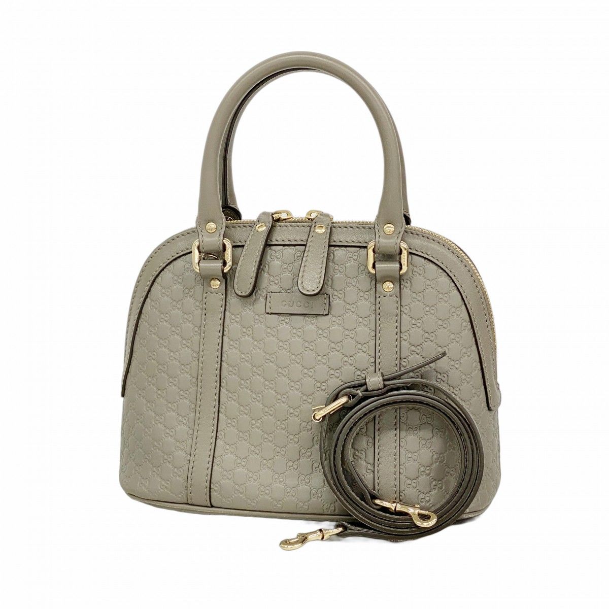 Gucci Handbag Guccissima Leather Gray Gold 2-Way