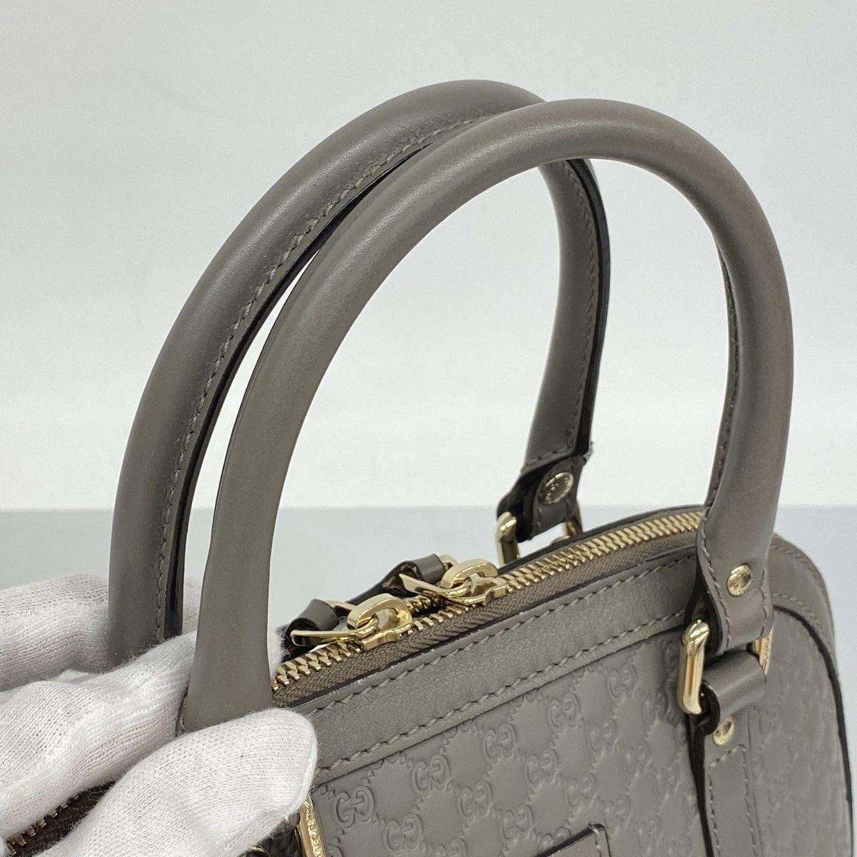 Gucci Handbag Guccissima Leather Gray Gold 2-Way — view 8