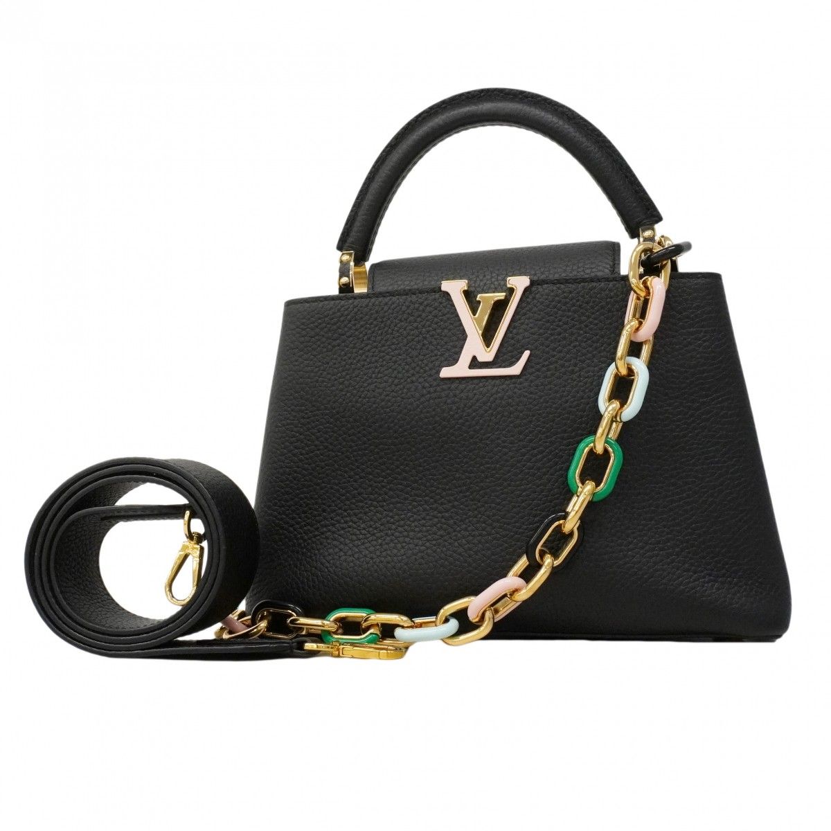 Louis Vuitton Handbag Taurillon Capucines BB Noir 2-Way