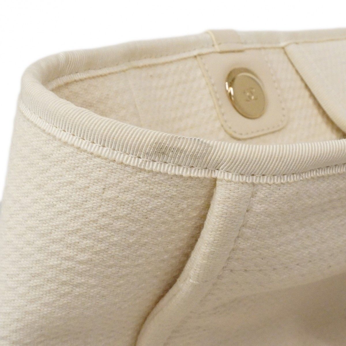 Chanel Handbag Deauville Canvas White Champagne Gold 2-Way — view 6