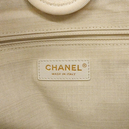 Chanel Handbag Deauville Canvas White Champagne Gold 2-Way — view 5