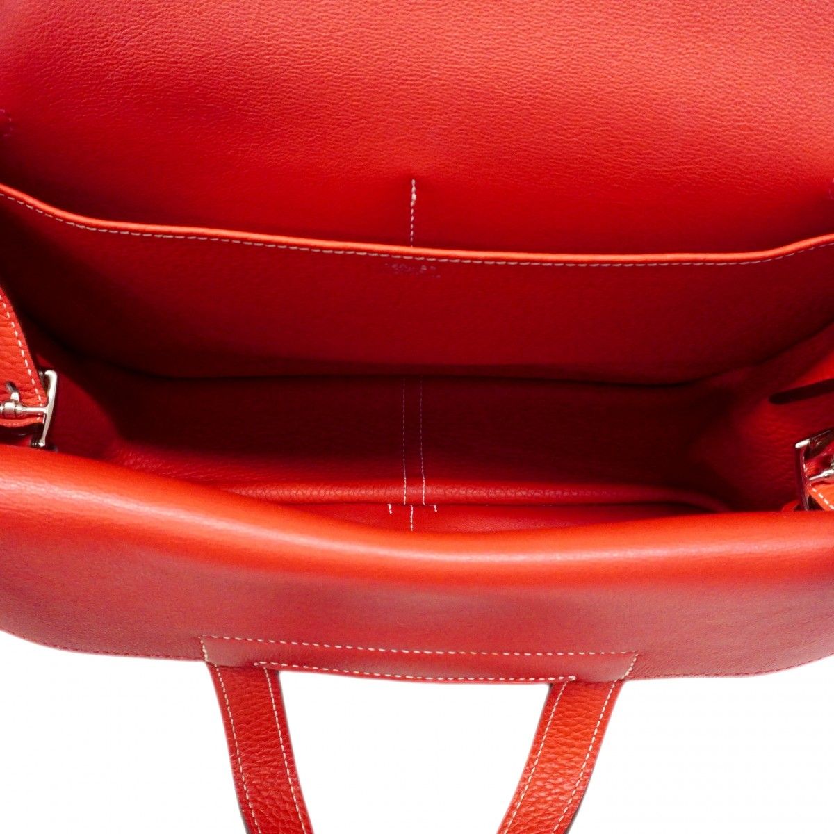 Hermes Handbag Halzan 31 Taurillon Clemence Rouge Casac Silver 2-Way — view 4