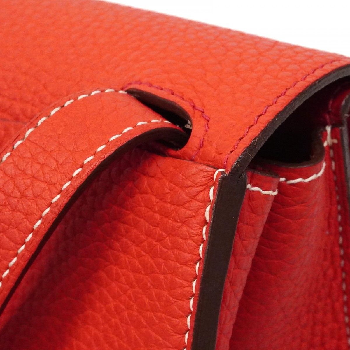 Hermes Handbag Halzan 31 Taurillon Clemence Rouge Casac Silver 2-Way — view 9