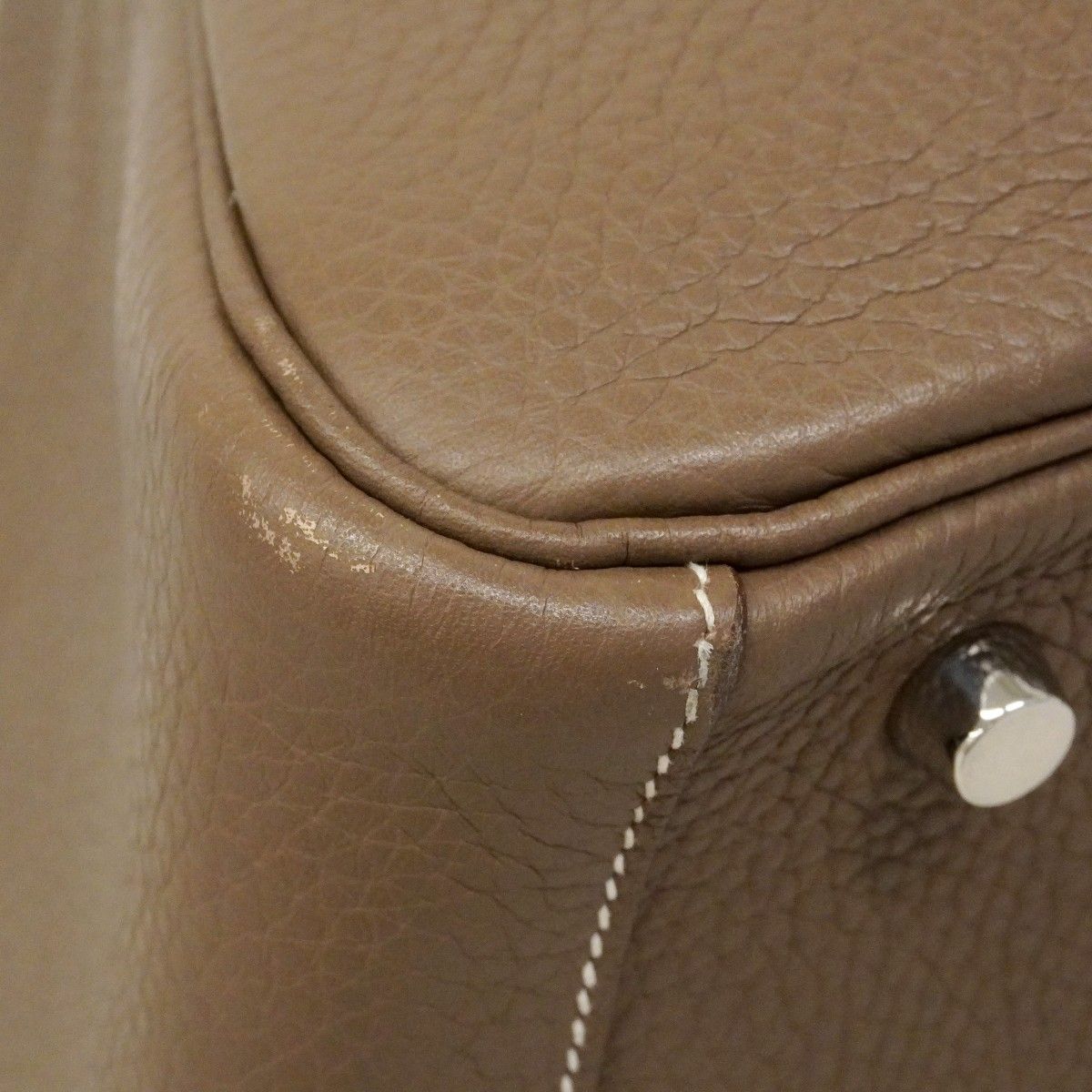 Hermes Handbag Lindy 30 Taurillon Clemence Etoupe Silver 2-Way — view 6