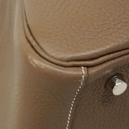 Hermes Handbag Lindy 30 Taurillon Clemence Etoupe Silver 2-Way — view 6