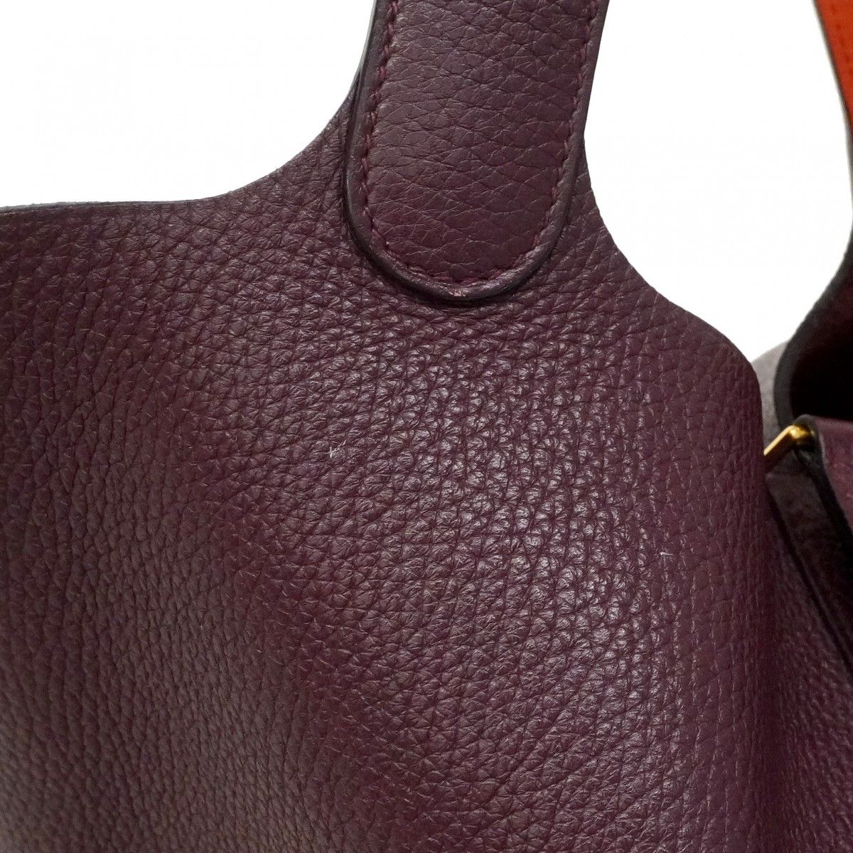 Hermes Handbag Picotin Lock Eclat MM Taurillon Clemence Swift Purun Orange — view 9