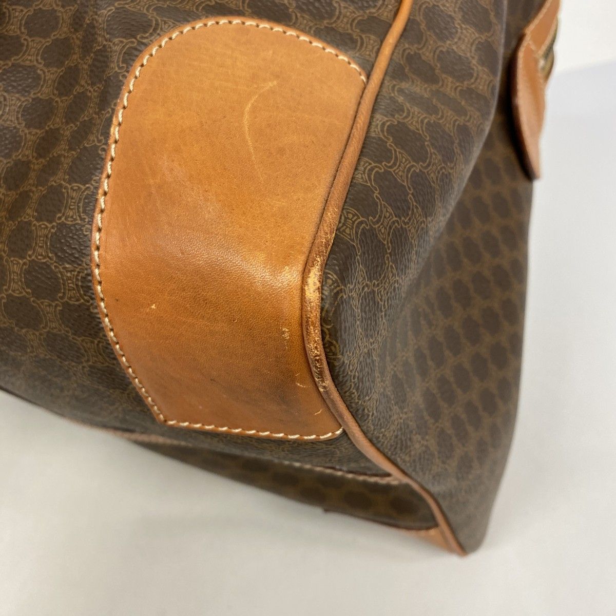 Celine Boston Bag Macadam Brown Gold — view 6