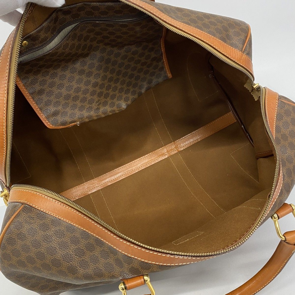 Celine Boston Bag Macadam Brown Gold — view 4