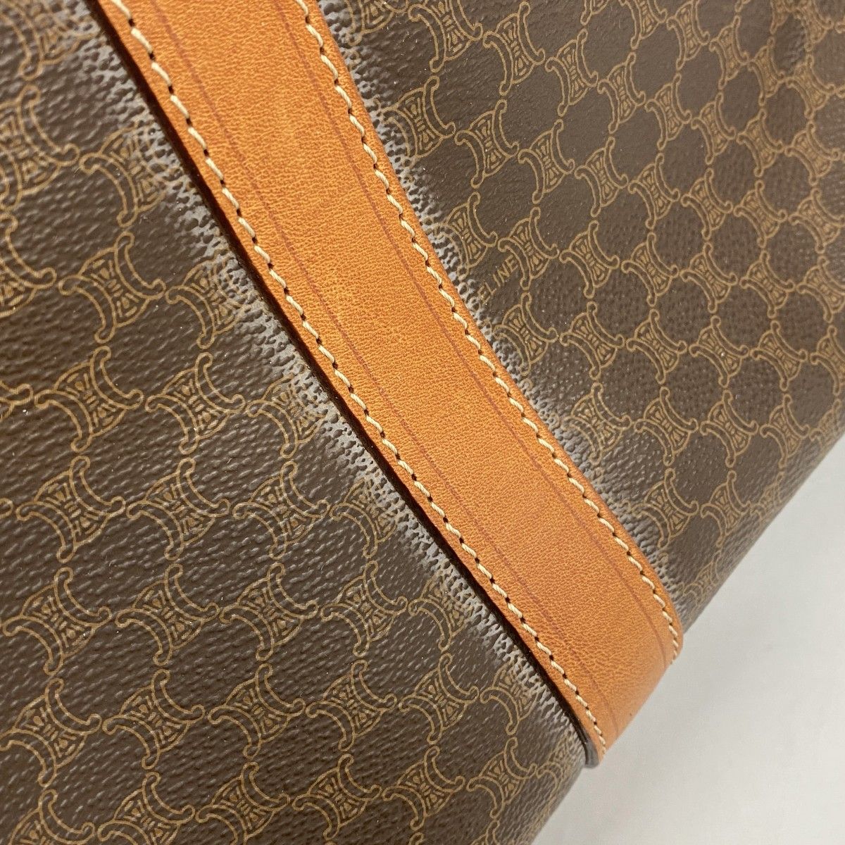 Celine Boston Bag Macadam Brown Gold — view 7