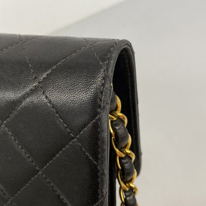 Chanel Shoulder Bag Quilted Lambskin Black Gold — view 7