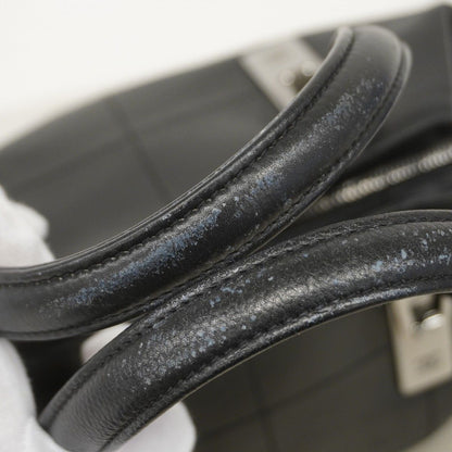 Chanel Handbag Choco Bar Leather Black Silver — view 8