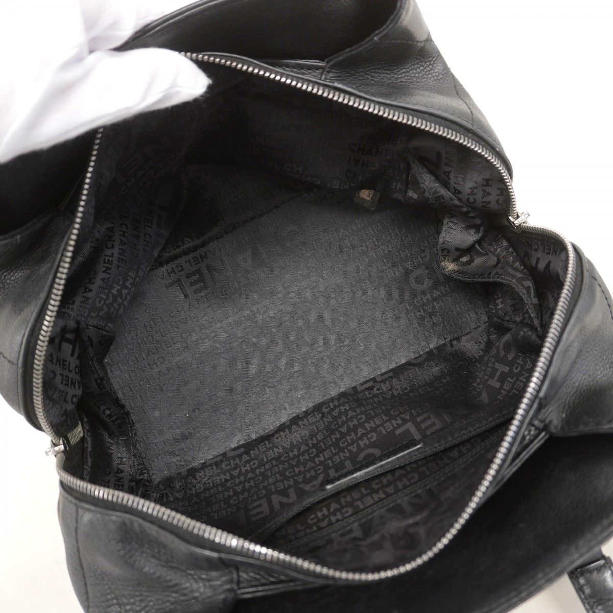 Chanel Handbag Choco Bar Leather Black Silver — view 4