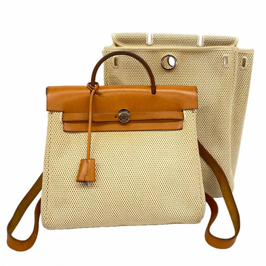 Hermes Backpack Herbag a Dos PM Toile GM Natural Silver