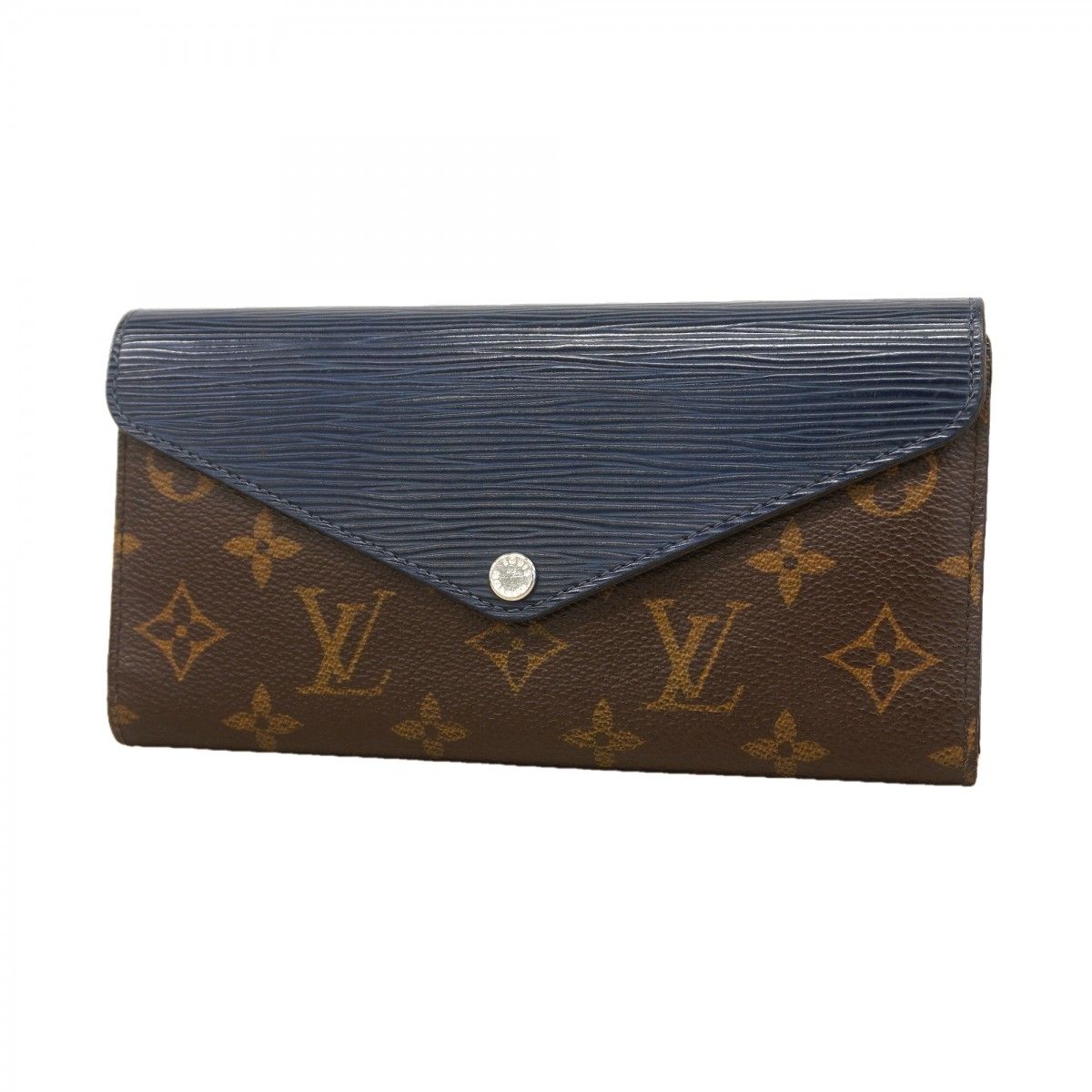 Louis Vuitton Trifold Wallet Monogram Epi Portefeuille Marie le Long Andigo Blue