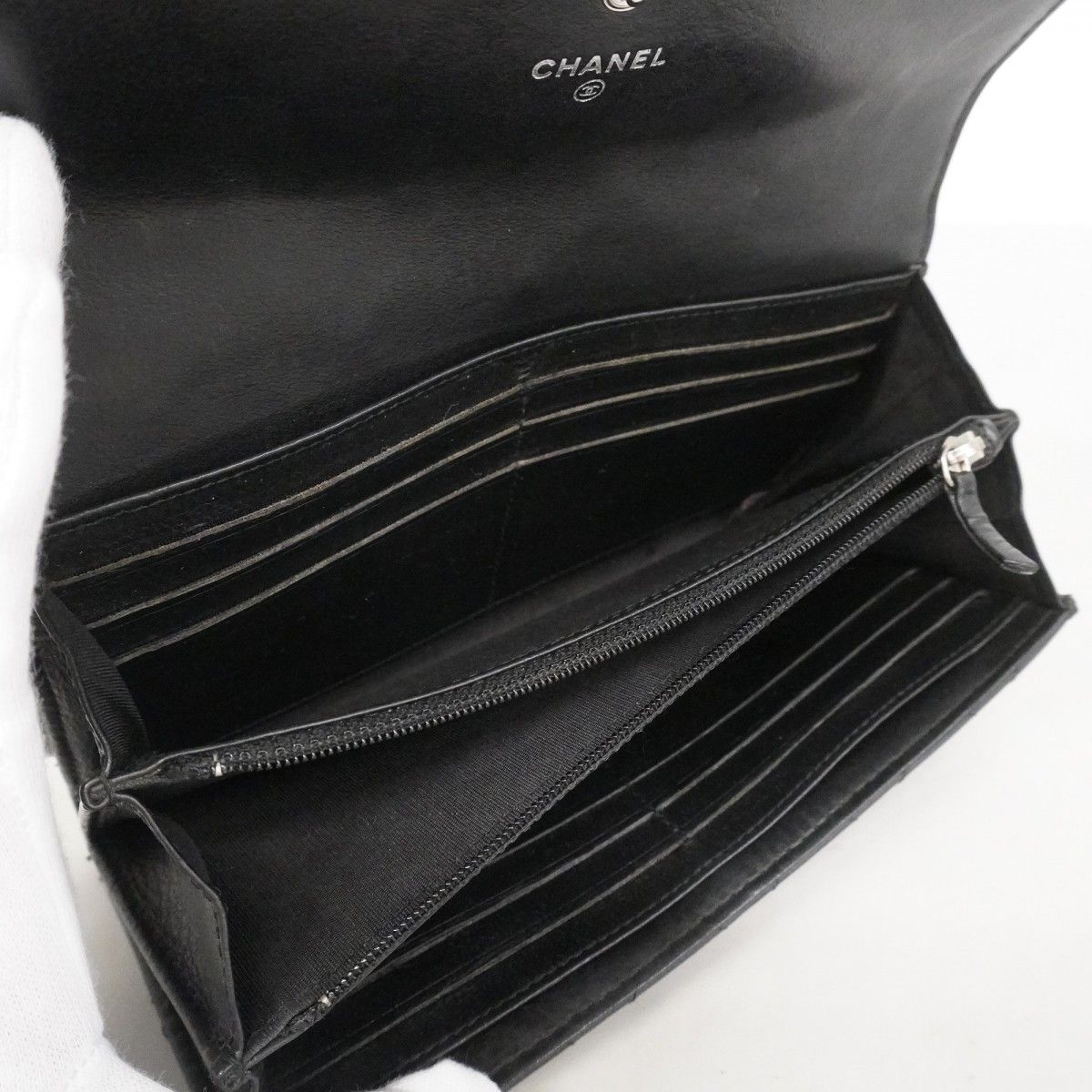 Chanel Wallet Wild Stitch Lambskin Black Silver — view 3