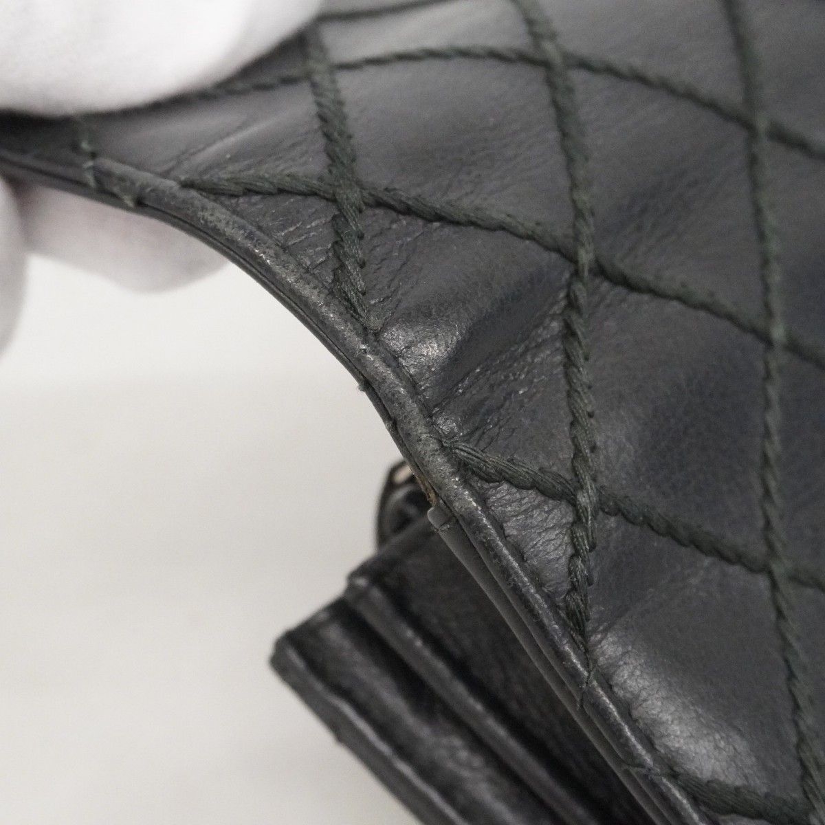 Chanel Wallet Wild Stitch Lambskin Black Silver — view 5