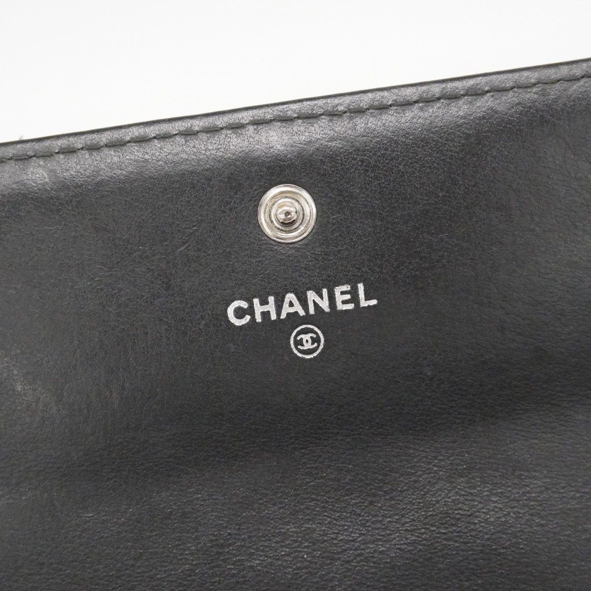 Chanel Wallet Wild Stitch Lambskin Black Silver — view 4