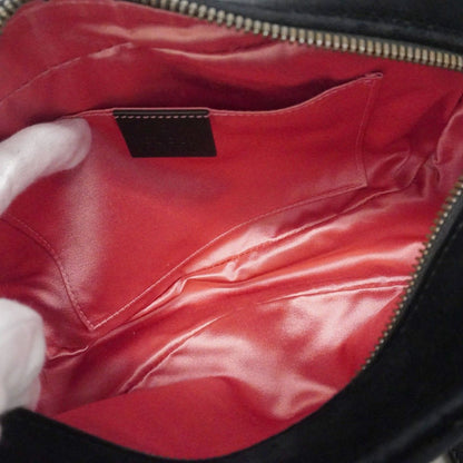 Gucci Shoulder Bag GG Marmont Suede Black Gold — view 4