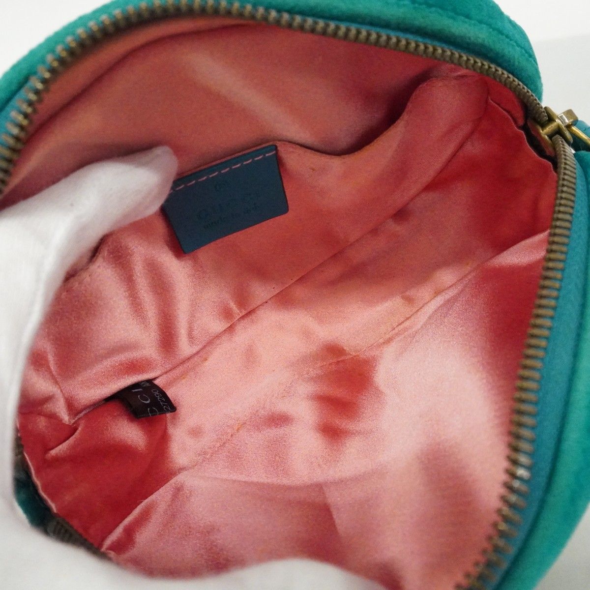 Gucci Waist Bag GG Marmont Suede Emerald Green Gold — view 4