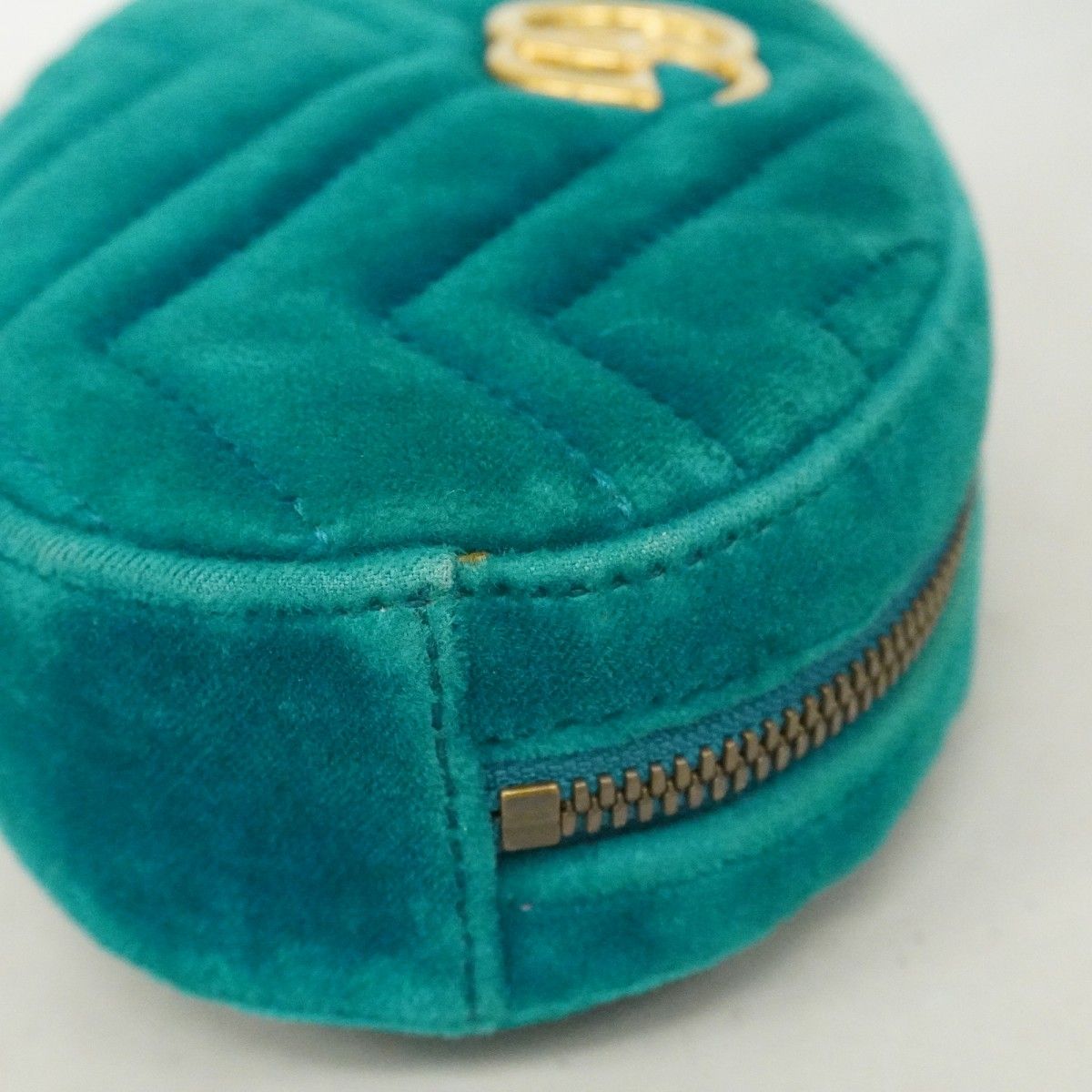 Gucci Waist Bag GG Marmont Suede Emerald Green Gold — view 6