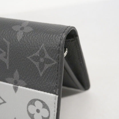 Louis Vuitton Wallet Monogram Eclipse Split Portefeuille Brazza Black Silver — view 6