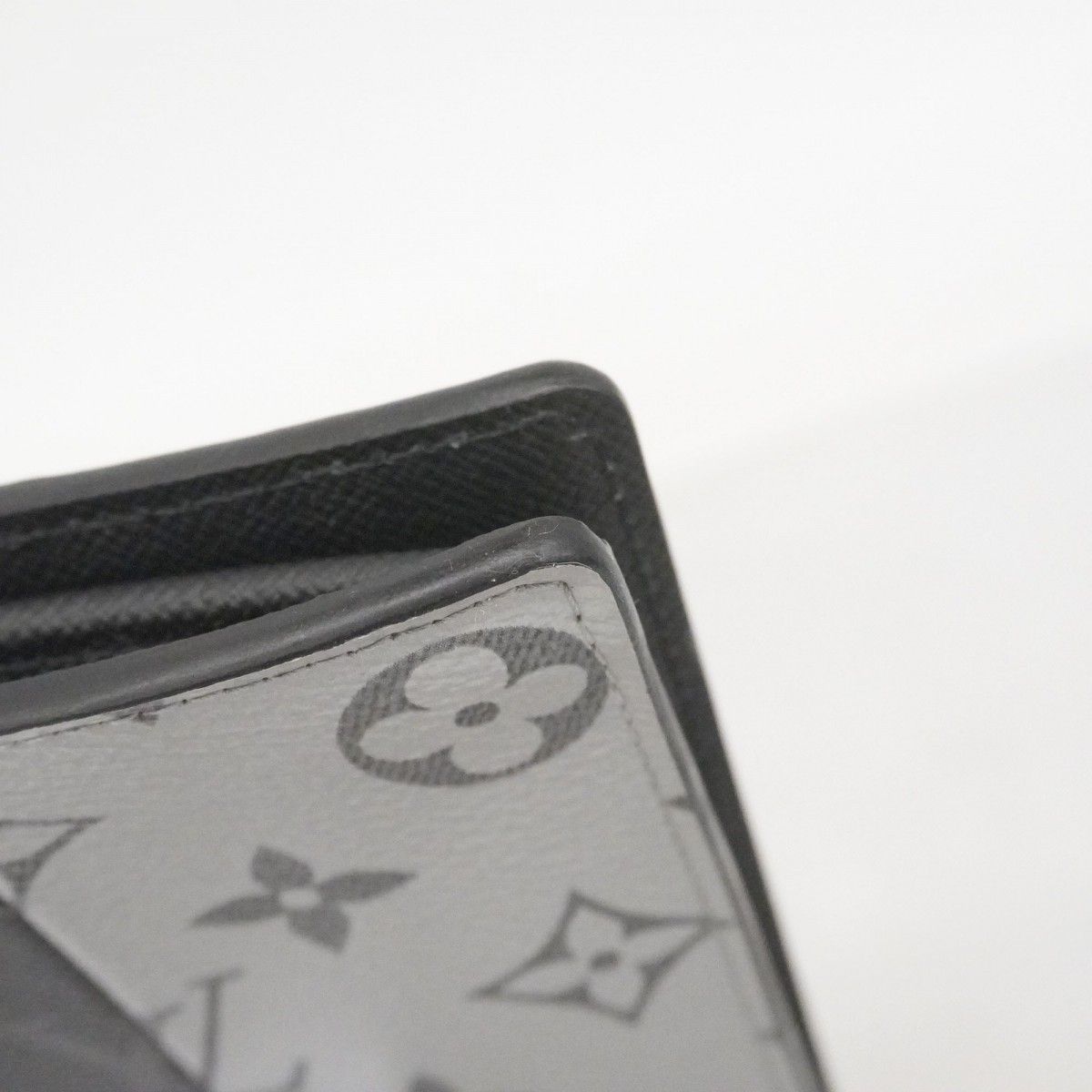 Louis Vuitton Wallet Monogram Eclipse Split Portefeuille Brazza Black Silver — view 8