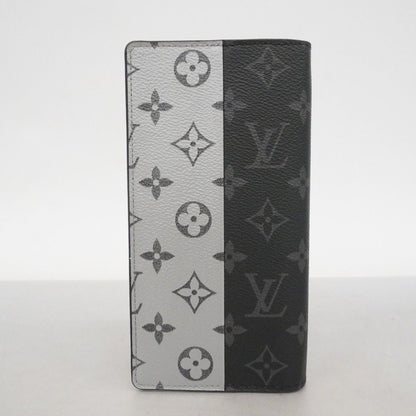 Louis Vuitton Wallet Monogram Eclipse Split Portefeuille Brazza Black Silver — view 9