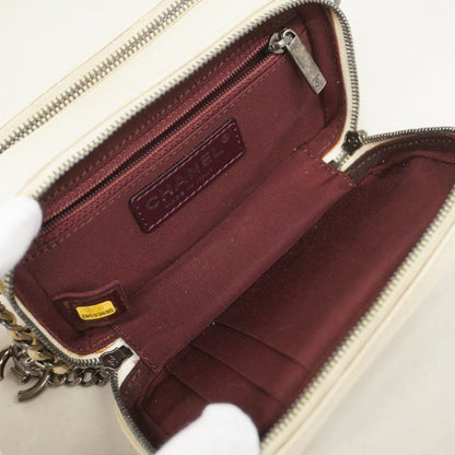 Chanel Shoulder Bag Lambskin Ivory Silver — view 4