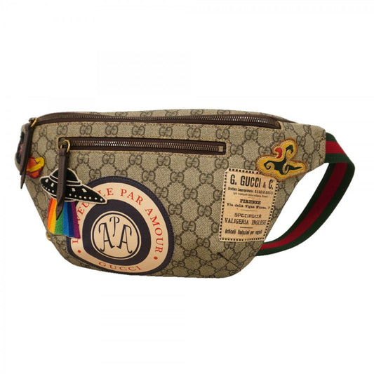 Gucci Waist Bag GG Supreme Sherry Line Brown Gold