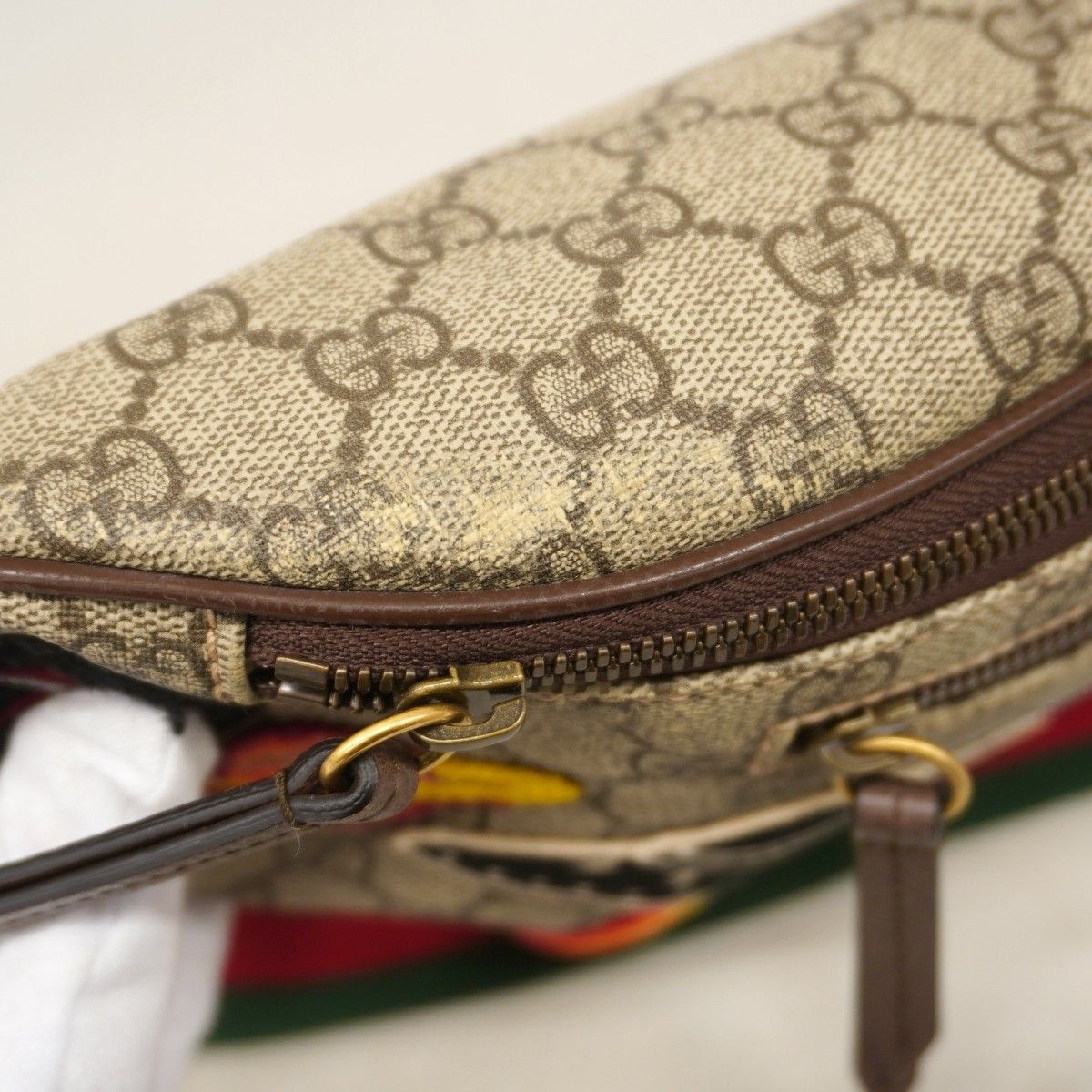 Gucci Waist Bag GG Supreme Sherry Line Brown Gold — view 7