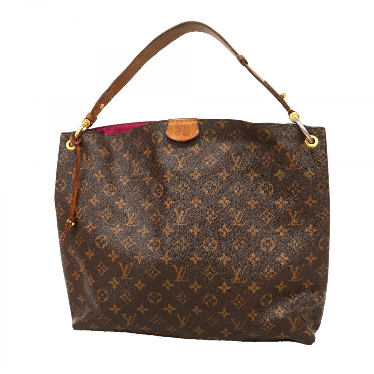 Louis Vuitton Handbag Monogram Gray Souffle MM Pivoine