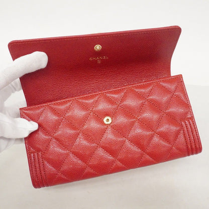 Chanel Wallet Caviar Leather Red Gold — view 7