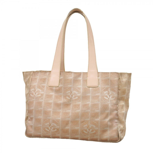 Chanel Tote New Travel Nylon Beige Champagne Gold