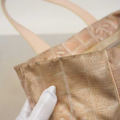 Chanel Tote New Travel Nylon Beige Champagne Gold — view 7