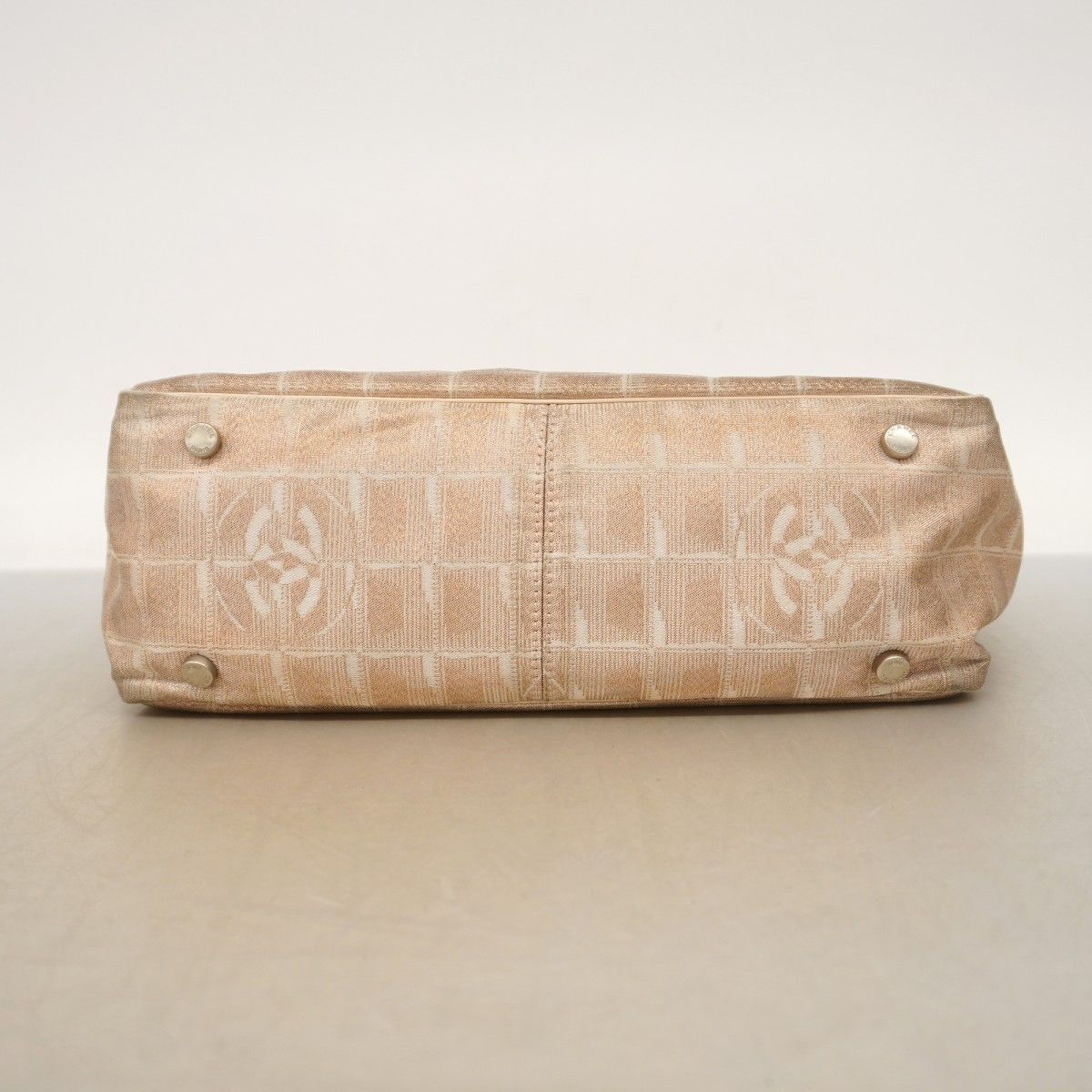 Chanel Tote New Travel Nylon Beige Champagne Gold — view 3