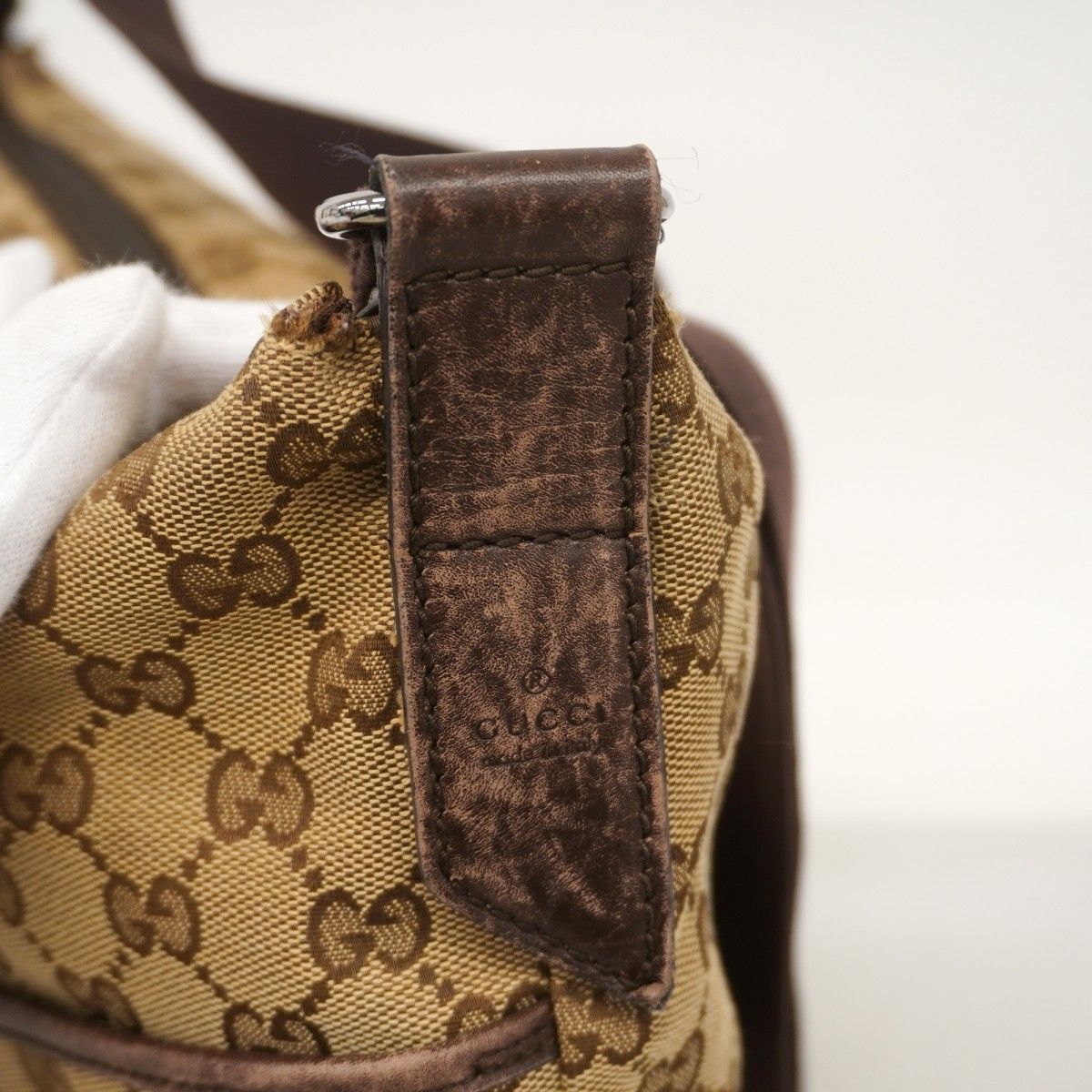 Gucci Shoulder Bag GG Canvas Brown Silver — view 9