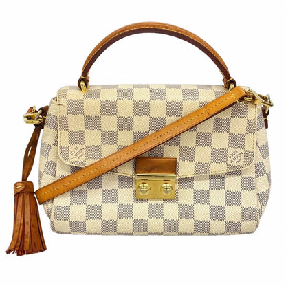 Louis Vuitton Handbag Damier Azur Croisette White 2-Way