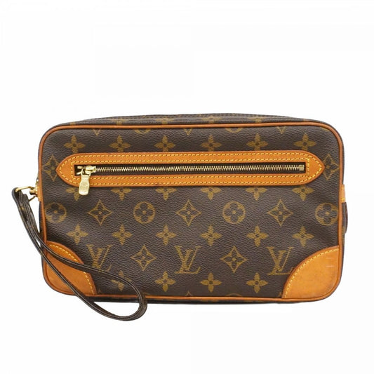 Louis Vuitton Clutch Monogram Marly Dragonne GM Brown