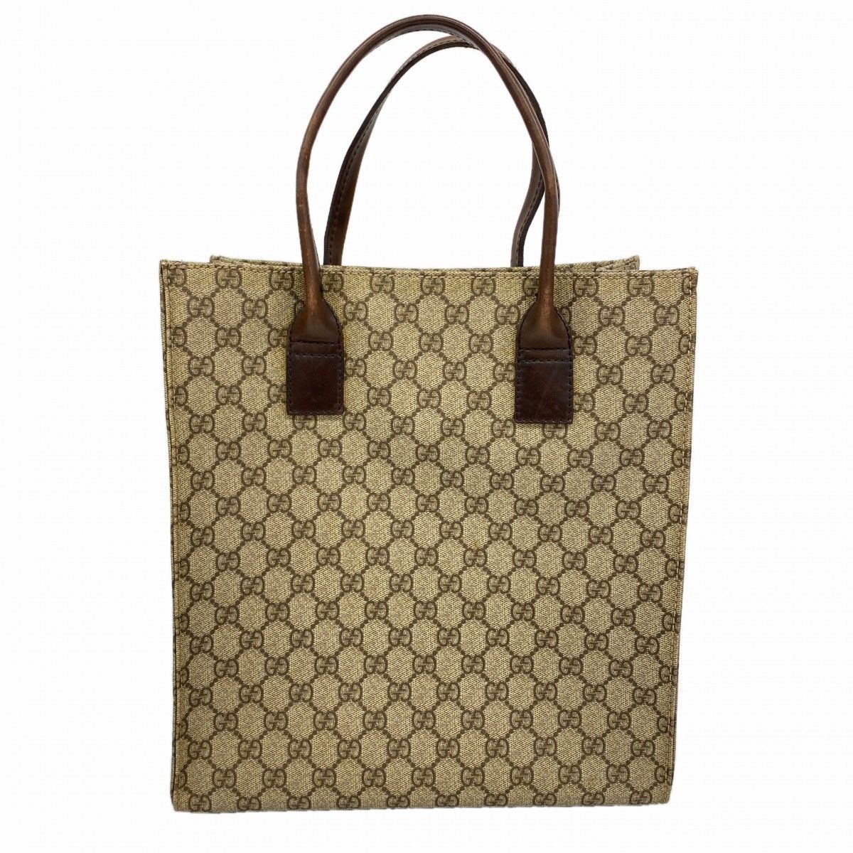 Gucci Tote GG Supreme Brown Silver