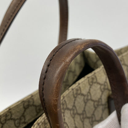Gucci Tote GG Supreme Brown Silver — view 8