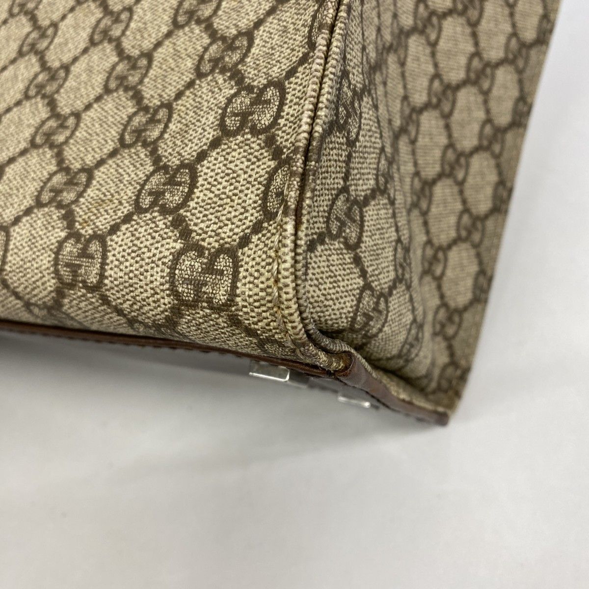 Gucci Tote GG Supreme Brown Silver — view 6